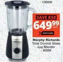 MediRite Morphy Richards Total Control Glass Jug Blender offer