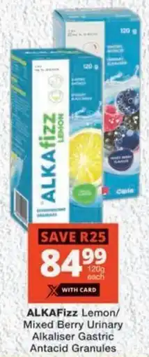 MediRite ALKAFizz Lemon/ Mixed Berry Urinary Alkaliser Gastric Antacid Granules offer