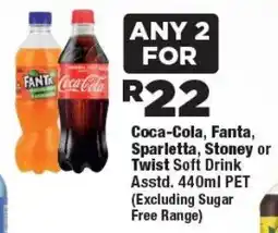 OK Foods Coca-Cola, Fanta, Sparletta, Stoney or Twist Soft Drink offer