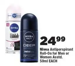 OK Foods Nivea Antiperspirant Roll-On for Men or Women offer