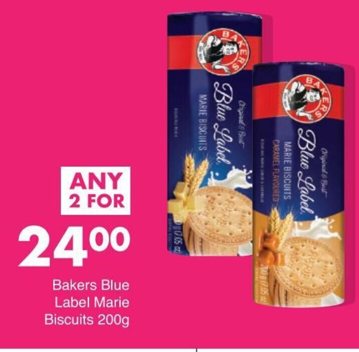 Bakers Blue Label Marie Biscuits 200g offer at Save