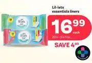 PEP Lil-Lets Essentials Liners-20+5 (Free) Per Pack offer