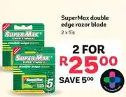 PEP Supermax Double Edge Razor Blade-For 2 x 5's Pack offer