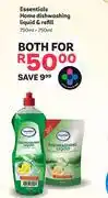 PEP Essentials Home Dishwashing Liquid & Refill 750ml+ 750ml-For Both offer