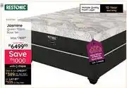 Bradlows Restonic Jasmine Queen 152cm Base Set 10290385 Free Sleepmasters 2 Pack Hollowfibre Pillow Set offer