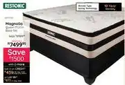 Bradlows Restonic Magnolia Queen 152cm Base Set 10117210 Free Sleepmasters 2 Pack Hollowfibre Pillow Set offer