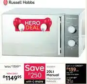 Bradlows Russell Hobbs 20Ltr Manual Microwave RHMA20L 10058511 offer