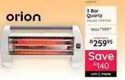 Bradlows Orion 3 Bar Quartz Heater OHH3W 10302779 offer