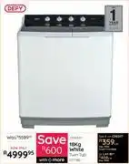 Bradlows Defy 18kg White Twin Tub DTT180 1006441 offer