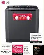 Bradlows LG 18kg Grey Twin Tub Washing Machine TT1861RWPT 10299814 offer