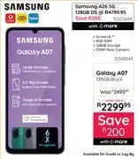 Bradlows Samsung Galaxy A07 128GB Black Smartphone offer