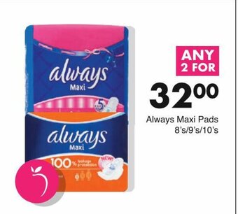 Save Always Maxi Pads 8's / 9's / 10's offer