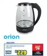 Russells Orion 1.8L Glass Kettle KCS163 10304513 offer