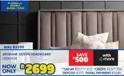 Russells Brisbane Queen Headboard 10290938 offer