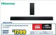 Russells Hisense 2.1 Channel BT Sound Bar HS2100 10292483 offer