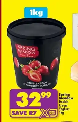 Shoprite SPRING MEADOW DOUBLE CREAM YOGHURT 1kg offer