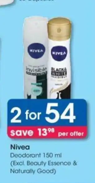 Clicks Nivea Deodorant 150 ml offer