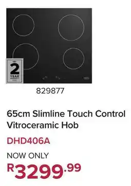 Game Defy 65cm Slimline Touch Control Vitroceramic Hob offer