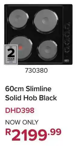 Game Defy 60cm Slimline Solid Hob Black offer