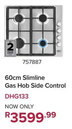 Game Defy 60cm Slimline Gas Hob Side Control offer