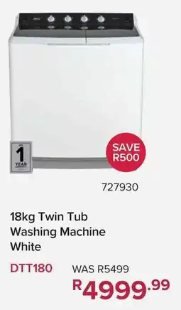 Game Defy Twin Tub Washing Machine White offer