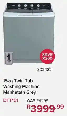 Game Defy Twin Tub Washing Machine Manhattan Grey offer