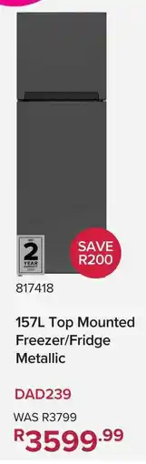 Game Defy Top Mounted Freezer/ Fridge Metallic offer