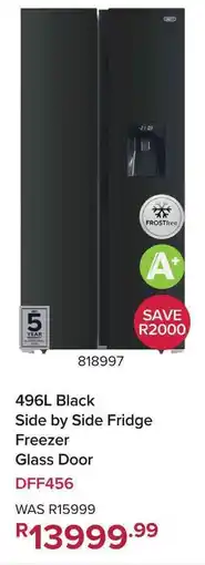 Game Defy Black Side by Side Fridge Freezer Glass Door offer