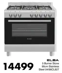 Save Hyper Elba 5 Burner Stove 90cm Stainless Steel offer