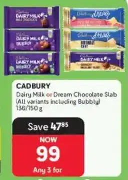 Makro Cadbury Dairy Milk or Dream Chocolate Slab offer