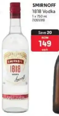 Makro Smirnoff 1818 Vodka offer