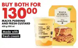 Woolworths Malva pudding and fresh custard offer