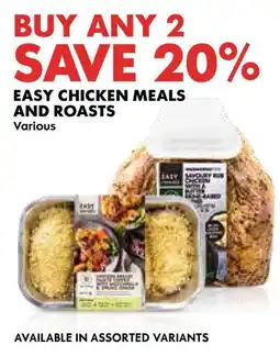 Woolworths Easy chicken meals and roasts offer