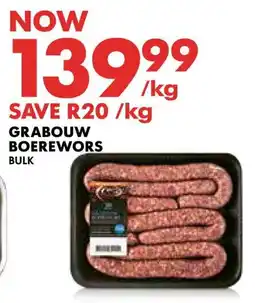 Woolworths Grabouw Boerewors offer
