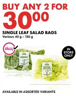 Woolworths Single leaf salad bags offer
