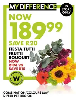 Woolworths Fiesta tutti frutti bouquet offer