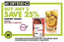 Woolworths Pantry soups offer