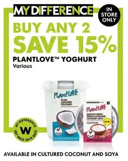 Woolworths Plantlove Yoghurt offer