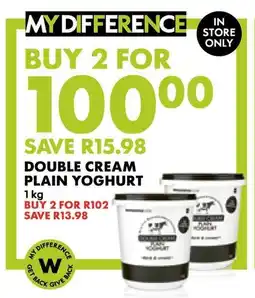 Woolworths Double cream plain yoghurt offer
