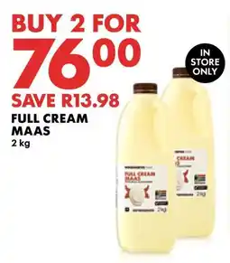 Woolworths Full cream maas offer