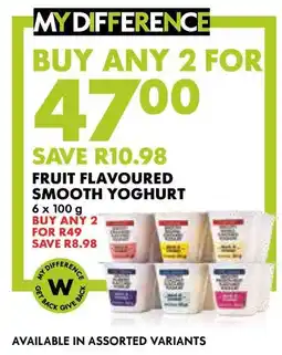 Woolworths Fruit flavoured smooth yoghurt offer