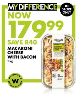 Woolworths Macaroni cheese with bacon offer