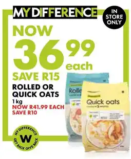 Woolworths Rolled or quick oats offer