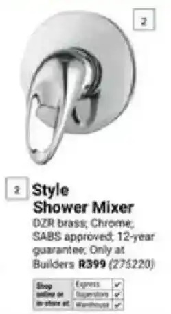 Builders Warehouse Builders Style Shower Mixer offer
