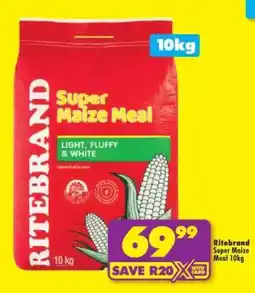 Shoprite Ritebrand Super Maize Meal 10kg offer