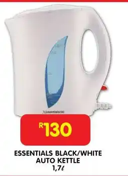 Shoprite ESSENTIALS BLACK/WHITE AUTO KETTLE offer