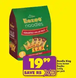 Shoprite Noodle King Eezee Instant Noodles 5x65g per pack offer