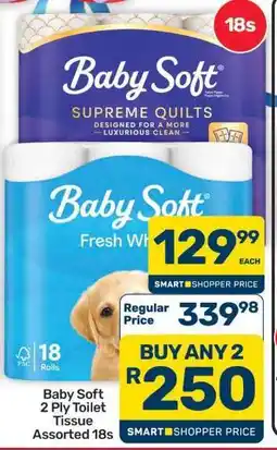 Pick n Pay Hypermarket Baby Soft 2 Ply Toilet Tissue Assorted 18s offer