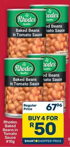 Pick n Pay Hypermarket Rhodes Baked Beans in Tomato Sauce 410g offer