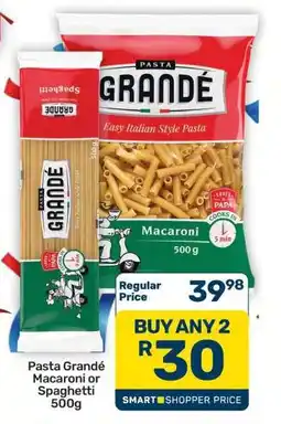 Pick n Pay Hypermarket Pasta Grandé Macaroni or Spaghetti 500g offer